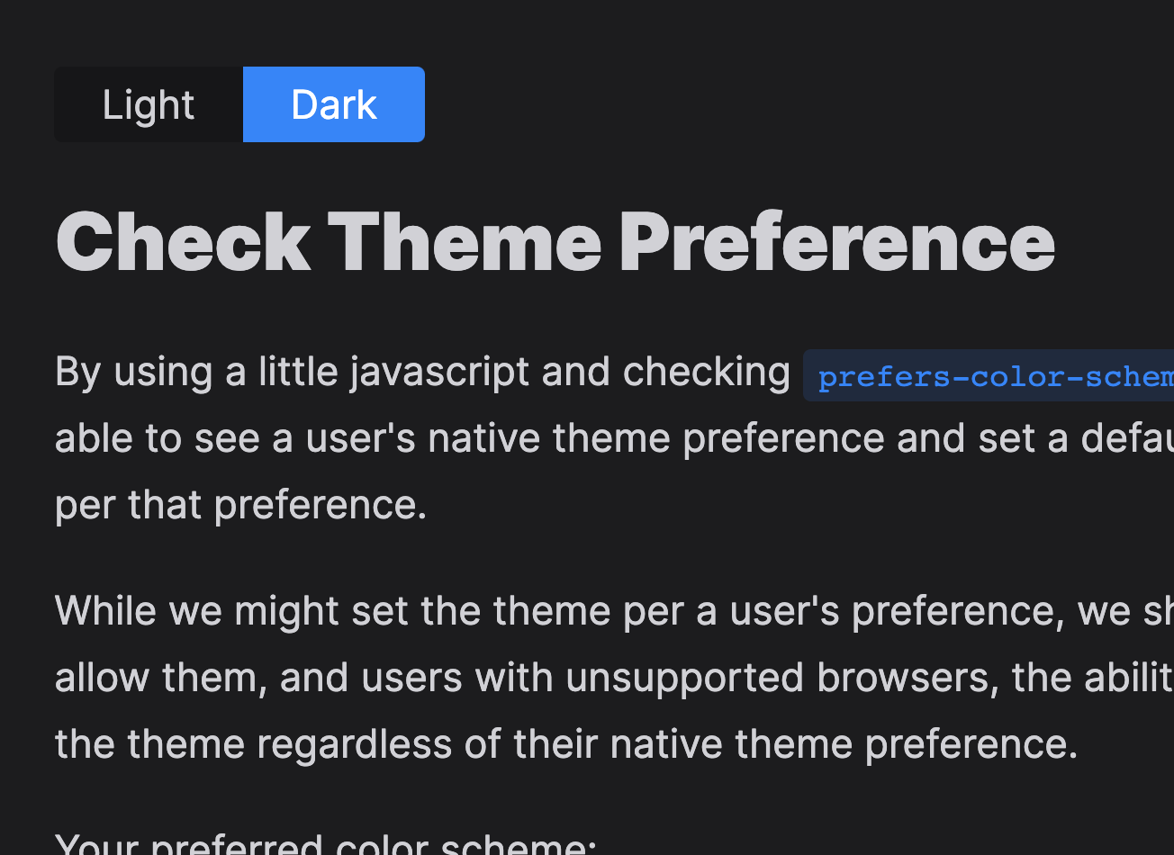 Theme toggle